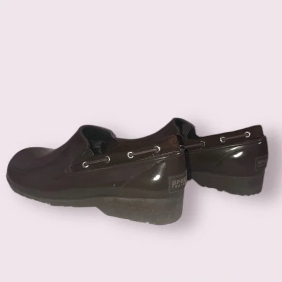 Sperry Top-Sider Waterproof Rain Loafers Chocolate Brown Slip-On Shoes 8M - Picture 4 of 7